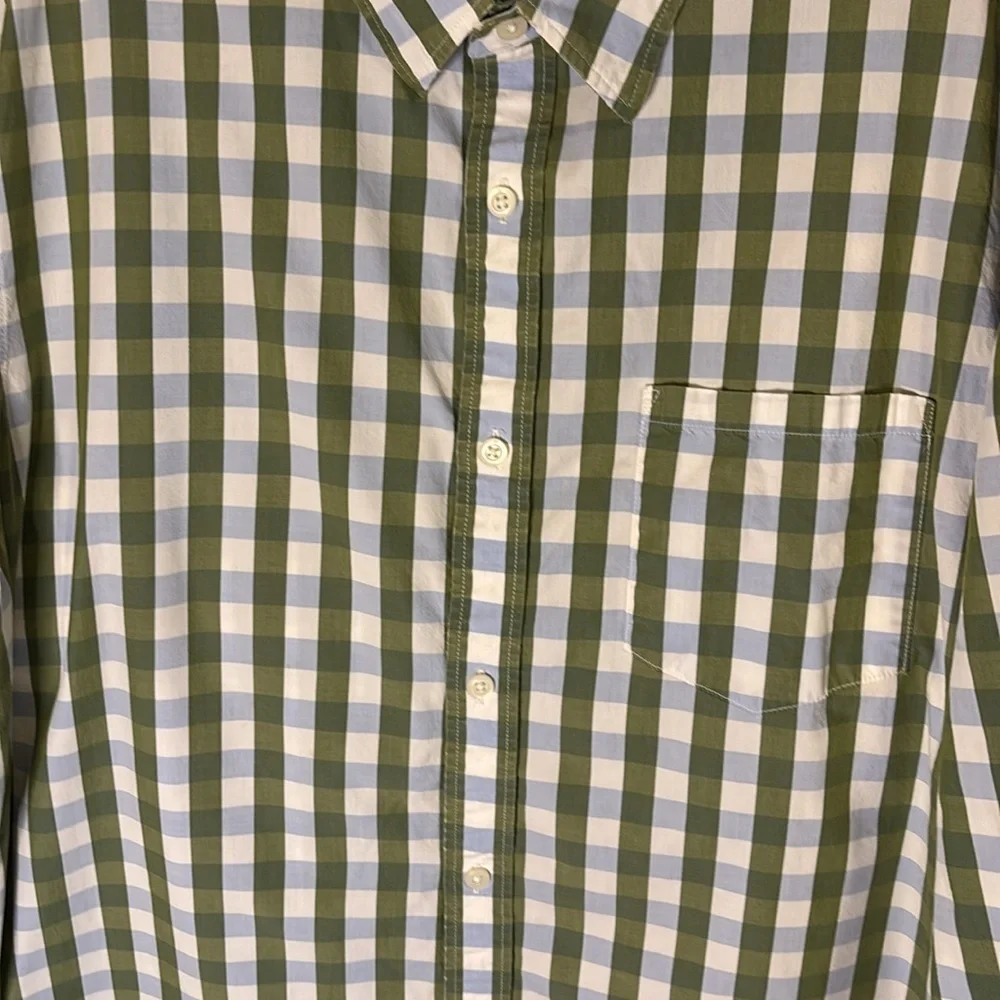Banana Republic Green and Blue Button Up Shirt Men Size XL
